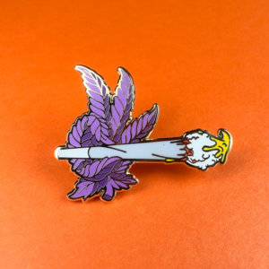 Paint & Puff Weed Pin - Purple