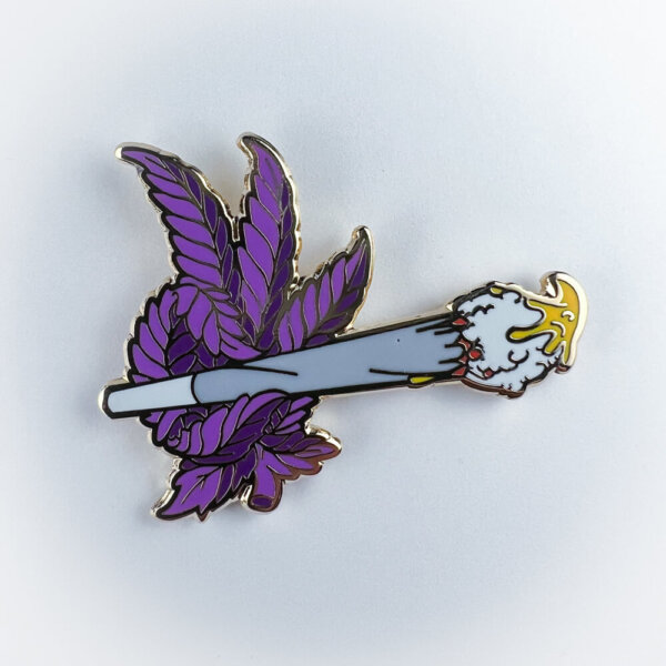 Paint & Puff Weed Pin - Purple