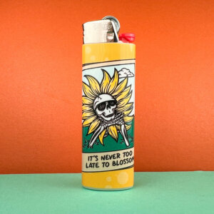 Skeleton Sunflower Classic Bic Lighter