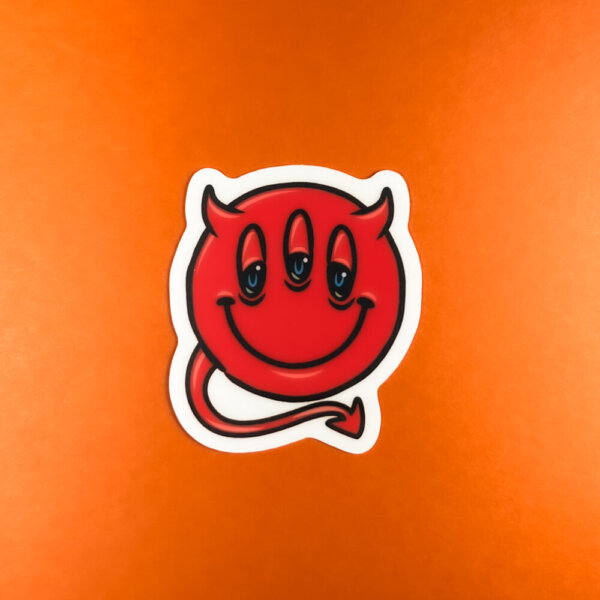 Devil Smiley Face Sticker