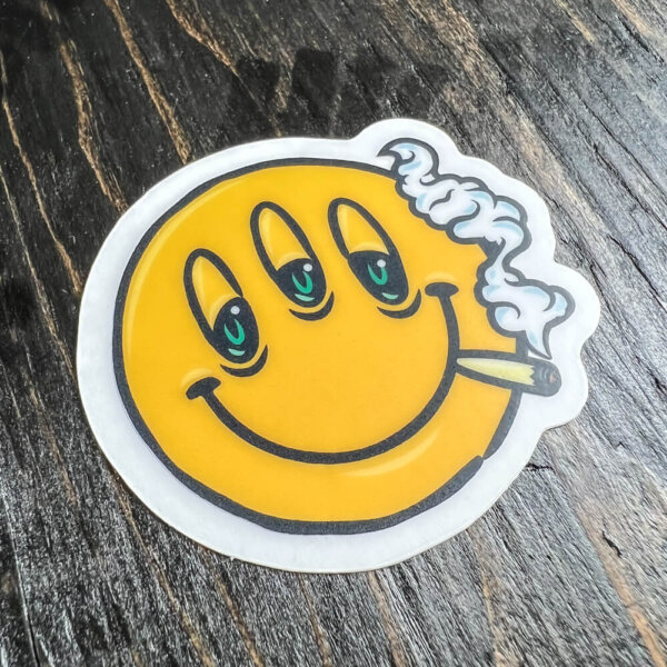 Higher Vibes Smiley Face Sticker
