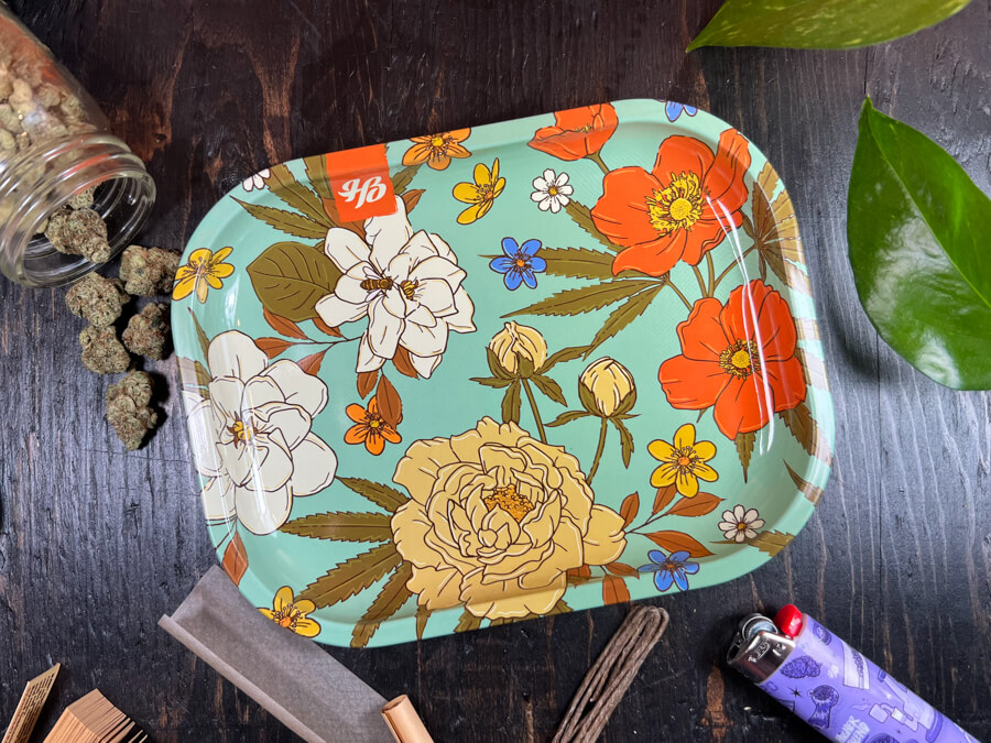 Higher Blend Floral Weed Rolling Tray
