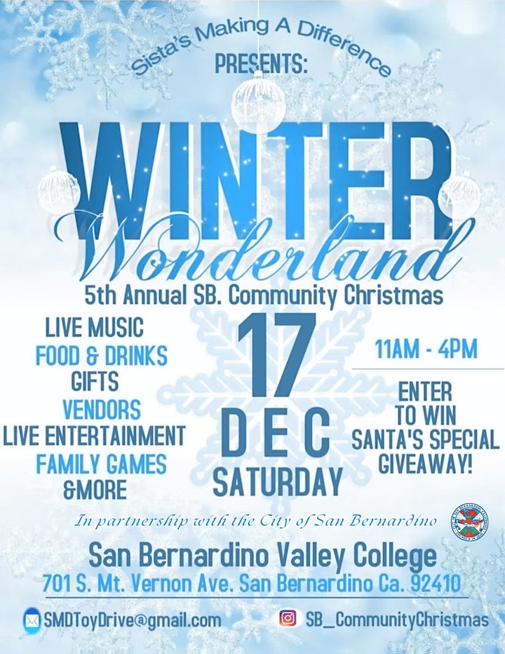 Sista’s Making A Difference presents Winter ❄️ Wonderland SB Community Christmas