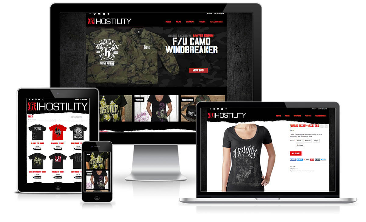 Hostility Clothing Responsive Website Design & Development